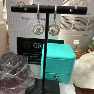 Elegant Sterling Silver Moissanite Dangle Earrings 1ct tw